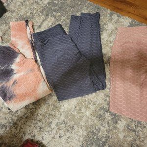 Set of 3 scrunch tik tok leggings